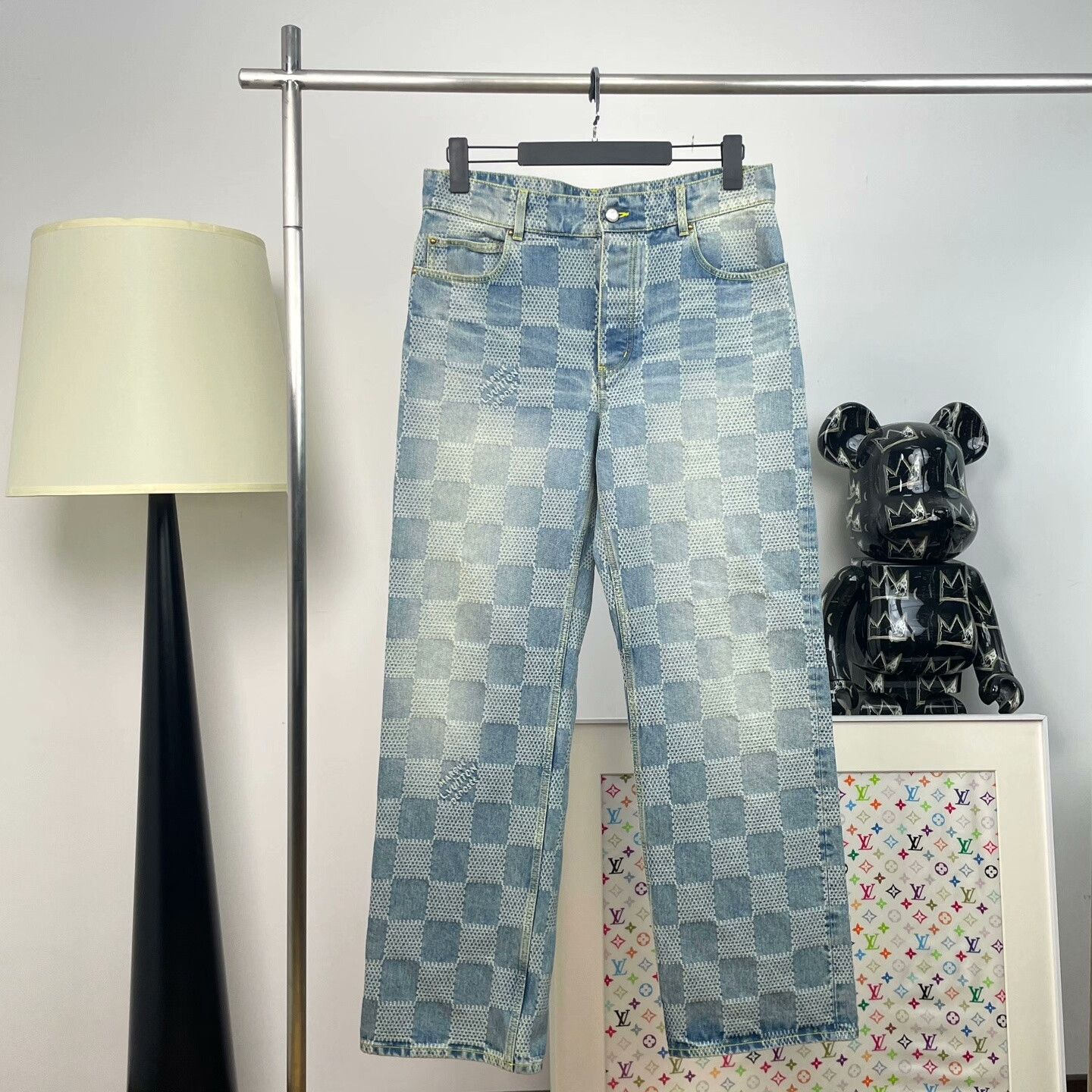 Louis Vuitton Louis Vuitton Printed Plaid Denim Jeans 34 Men Size US 34 / EU 50 - 1 Thumbnail