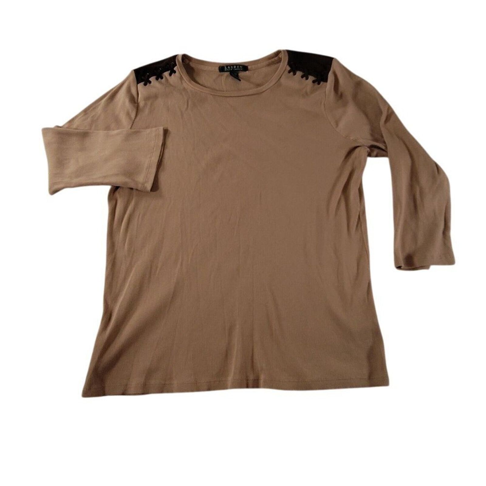 Lauren Ralph Lauren Lauren Ralph Lauren Top 3/4 Sleeve Suede Stitch Size XL Size XL / US 12-14 / IT 48-50 - 1 Thumbnail