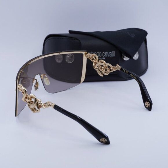 Roberto Cavalli Roberto Cavalli SRC015M 300G Sunglasses Gold Shield Frame Size ONE SIZE - 12 Thumbnail