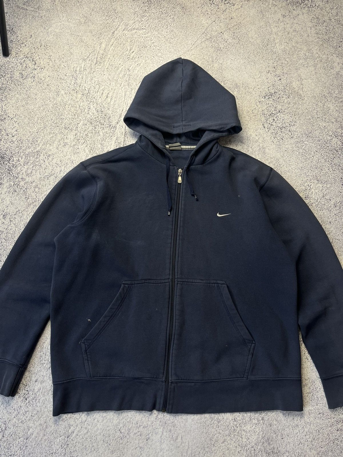 Nike Vintage Nike Distressed Zip Up Hoodie Swoosh Drill Size US L / EU 52-54 / 3 - 5 Thumbnail
