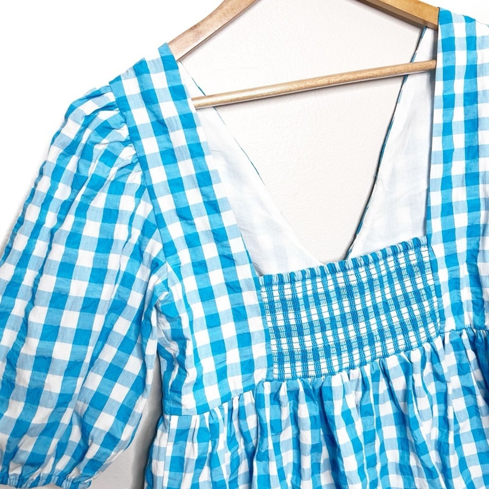 Lilly Pulitzer Lilly Pulitzer Sarafina Gingham Babydoll Women's Blouse Size L / US 10 / IT 46 - 13 Thumbnail