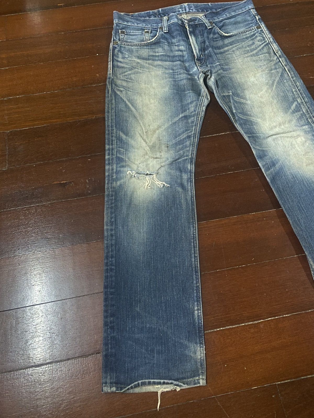 Edwin Fire Edwin 503 blue trip Flare Distressed Denim Size US 38 / EU 54 - 3 Thumbnail