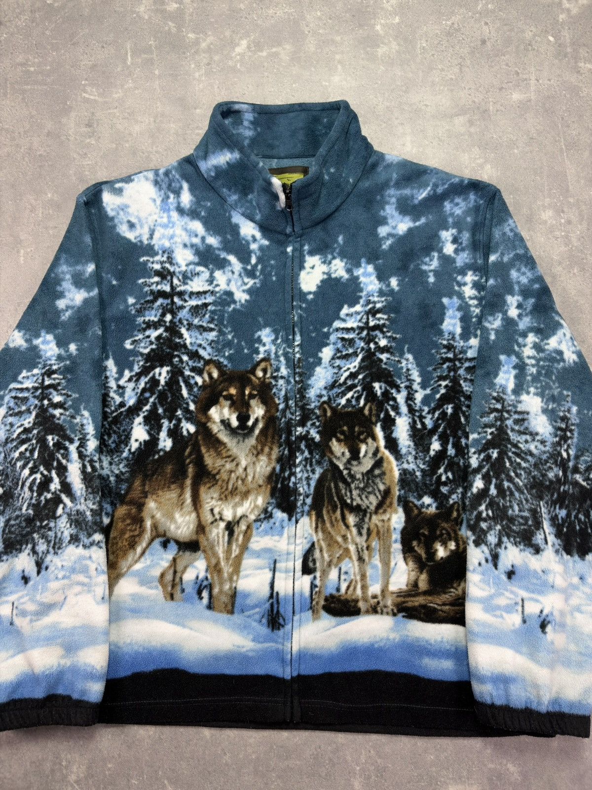 Vintage Vintage Wolf Animal Printed Fleece Jacket XXL Size US XXL / EU 58 / 5 - 7 Thumbnail