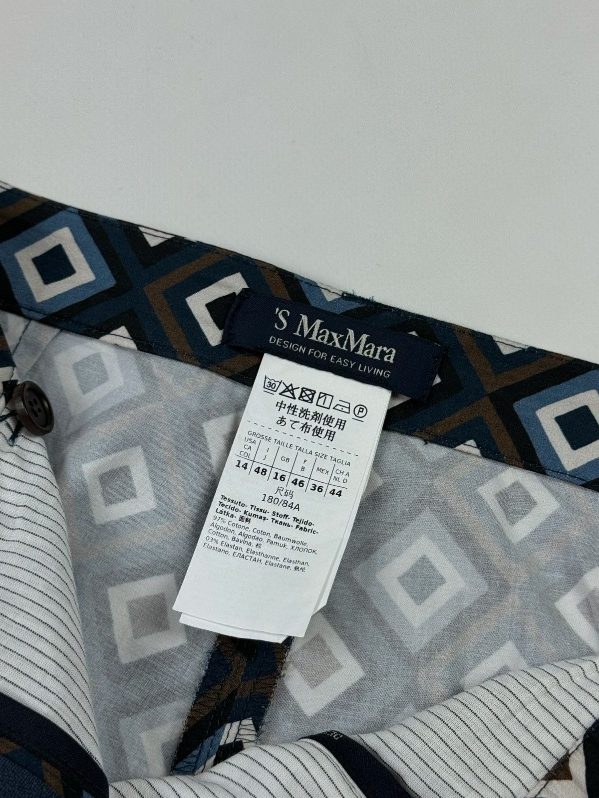 Max Mara ‘S Max Mara Geometric Pattern Wide Leg Pants Size 34" / US 12 / IT 48 - 6 Thumbnail