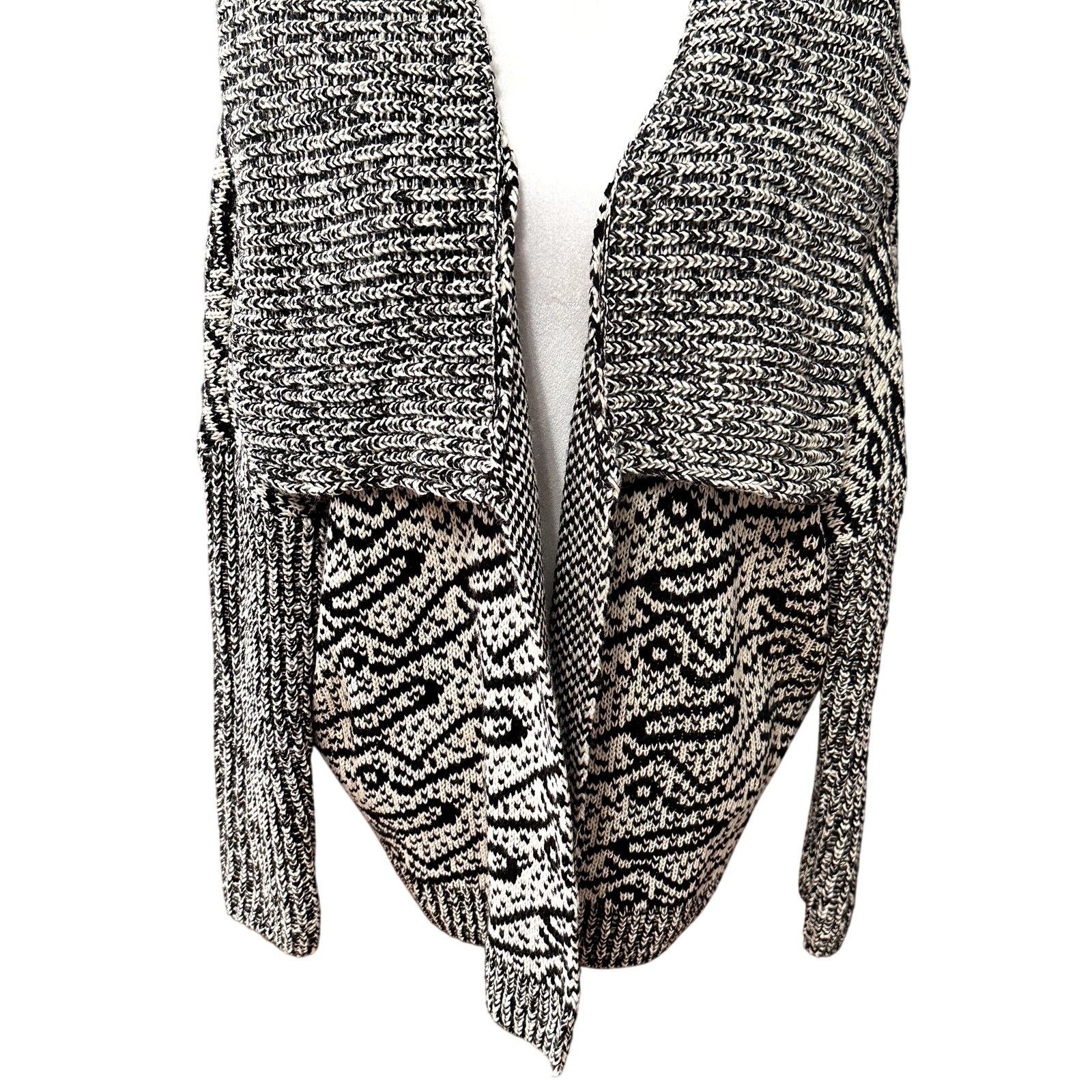 H&M H&M Oversized Cardigan Sweater Open Front Black Cream M NWT Size M / US 6-8 / IT 42-44 - 3 Thumbnail