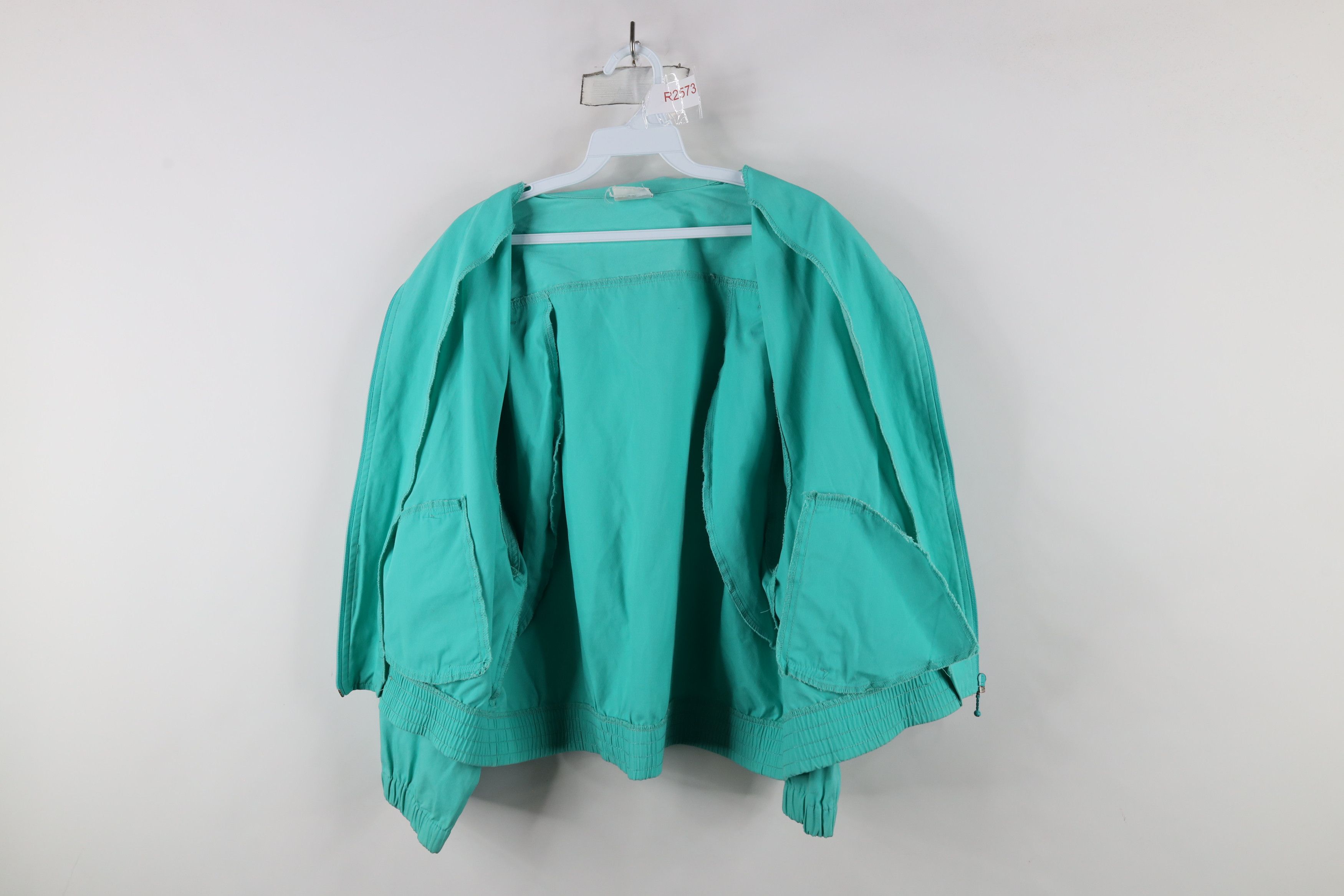 Vintage Vintage 90s Streetwear Blank Full Zip Bomber Jacket Teal Size XL / US 12-14 / IT 48-50 - 9 Thumbnail