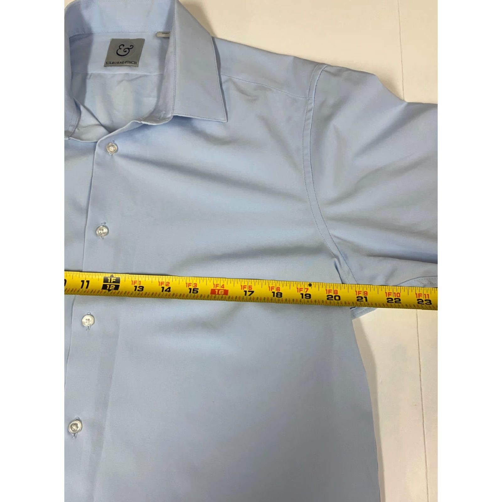 Vintage Kilburne and Finch Mens Dress Shirt 16 Blue Formal Regular Size 42R - 6 Thumbnail