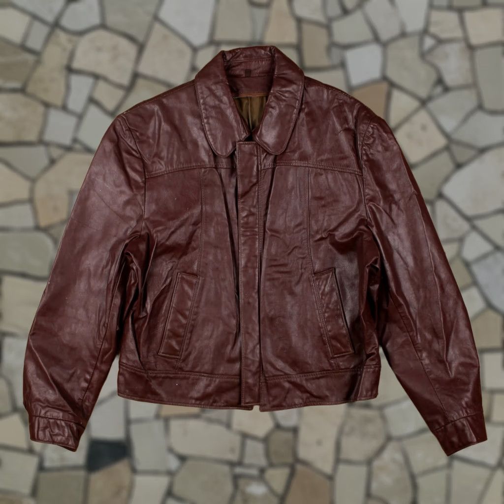 Adidas × Vintage Originals A-15 Brown Leather Jacket | Grailed