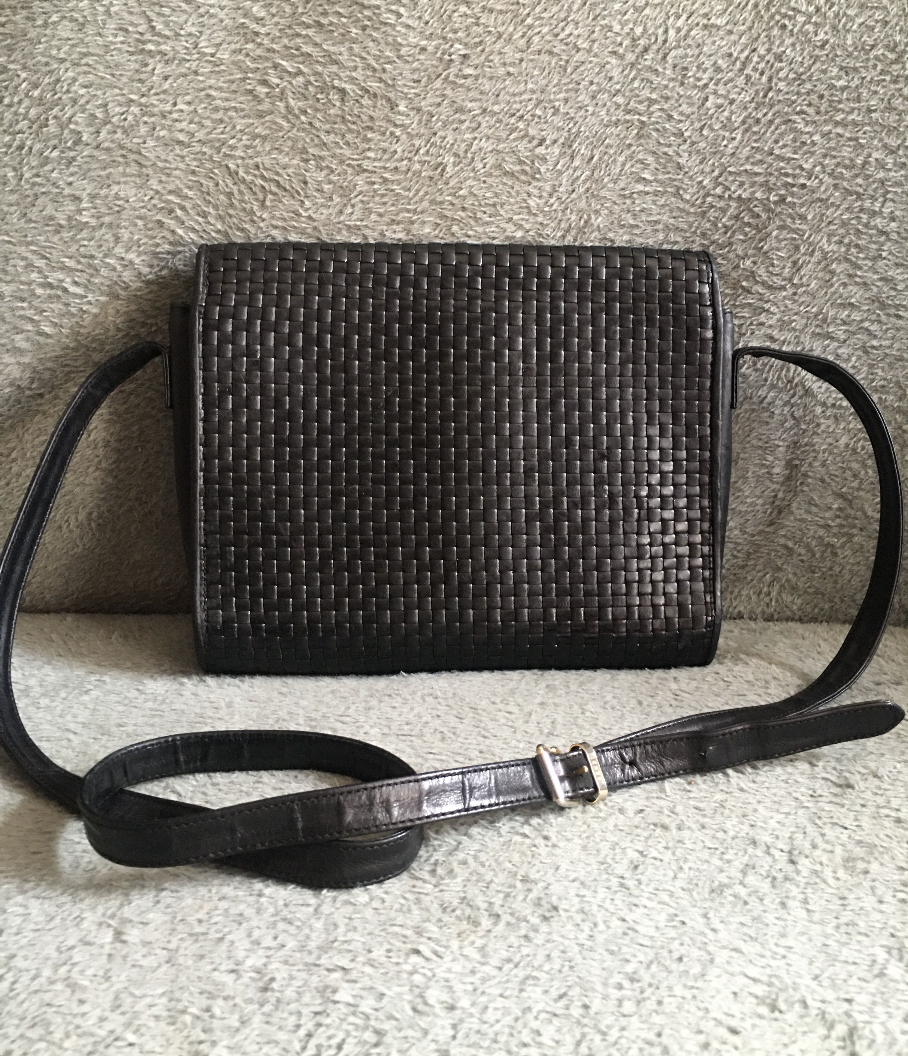 Fendi FENDI Vintage Black Braided Leather Crossbody Shoulder Bag Size ONE SIZE - 3 Thumbnail