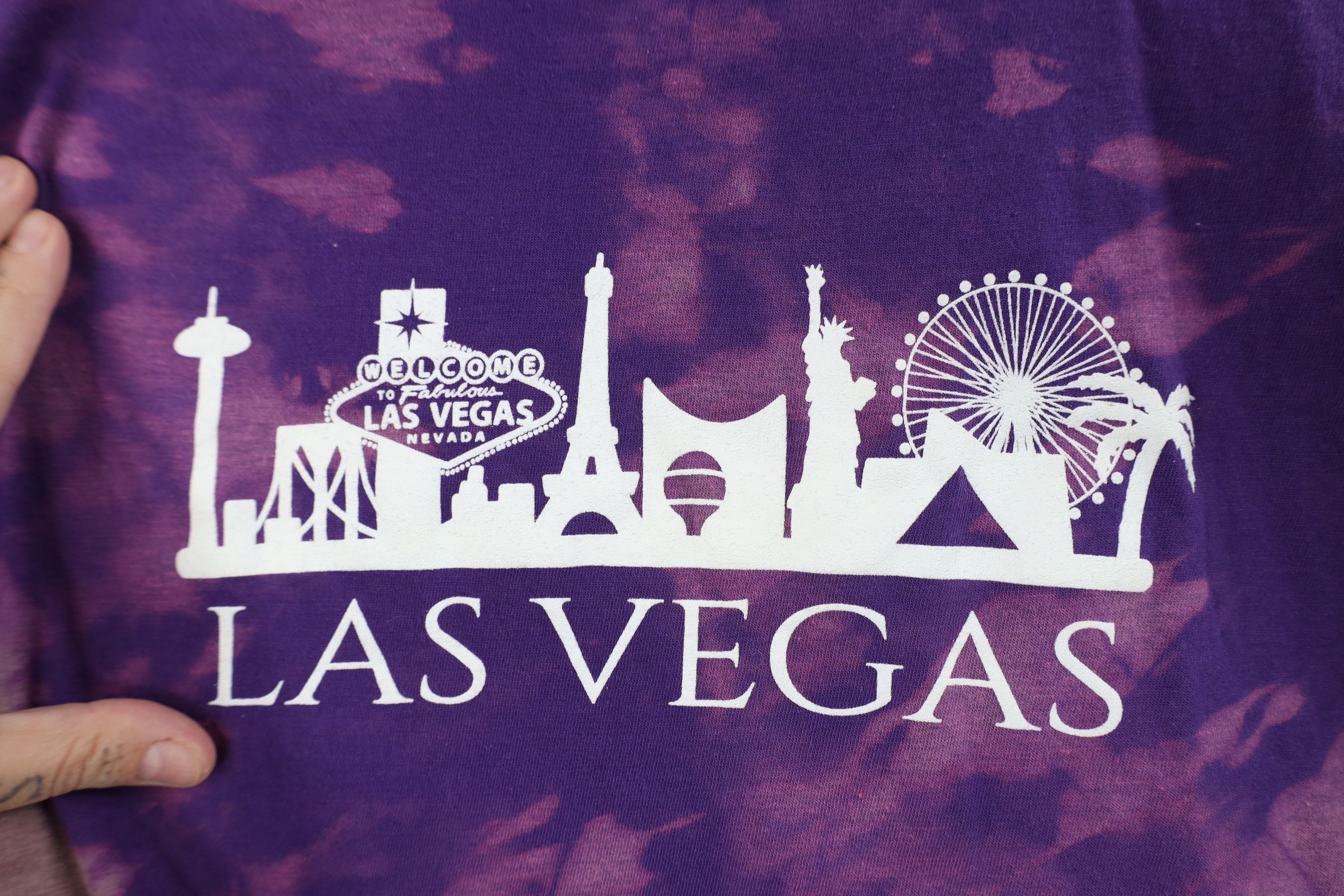 Vintage Streetwear Acid Wash Las Vegas Short Sleeve T-Shirt Purple Size S / US 4 / IT 40 - 4 Thumbnail