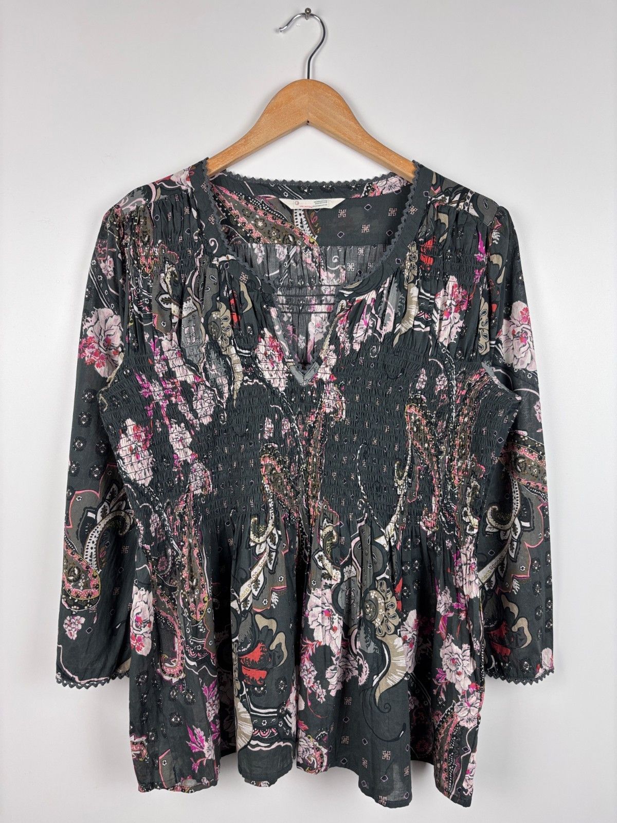 Odd Molly Odd Molly Floral Blouse Top Organic Cotton Gray Size 3 Size L / US 10 / IT 46 - 1 Thumbnail