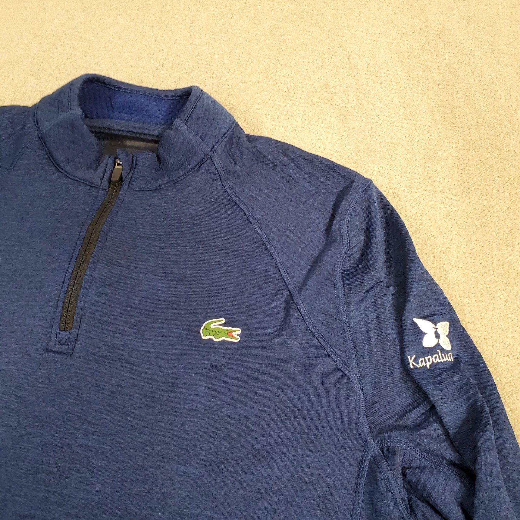 Lacoste Lacoste Sport Pullover Mens XL Blue 1/4 Zip Logo Casual Pullover Jacket Runtime: Regular Polyester Size US XL / EU 56 / 4 - 2 Thumbnail