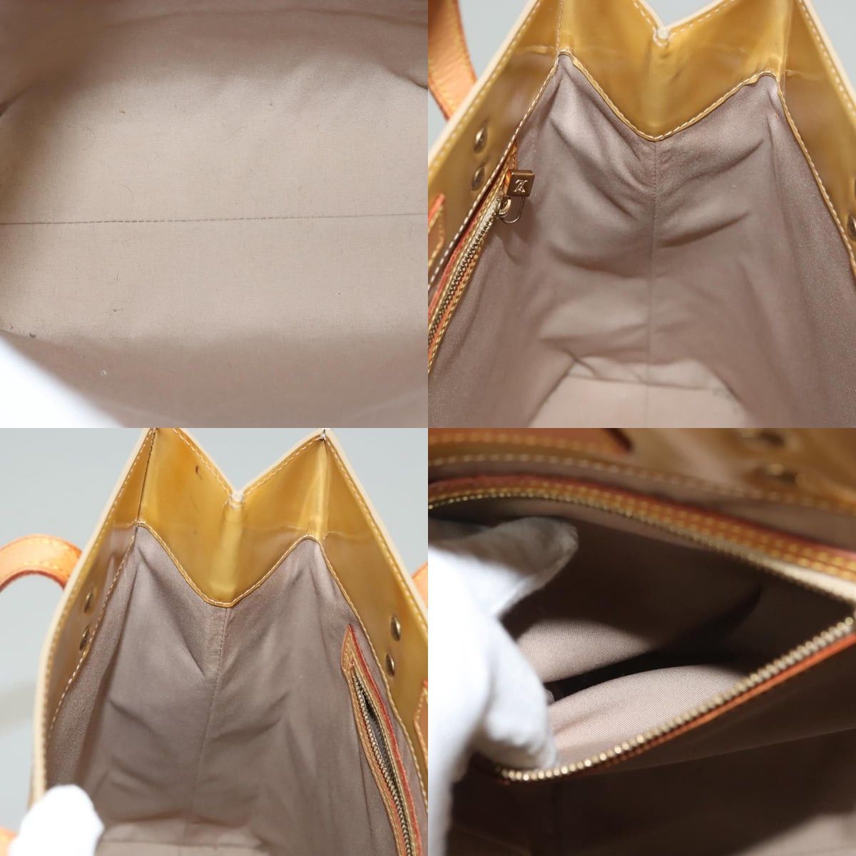 Louis Vuitton LOUIS VUITTON Monogram Vernis Reade MM Hand Bag Beige M91141 Size ONE SIZE - 12 Thumbnail