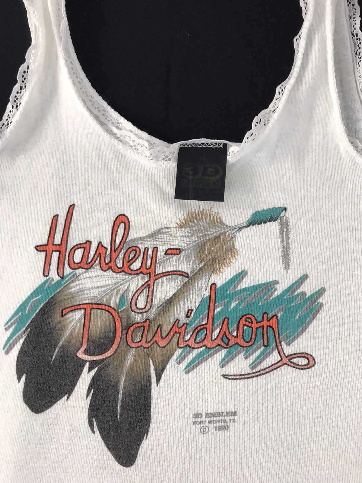 Harley Davidson 90s 3D Emblem Harley Davidson Fort Worth Texas Tank Top Size XS / US 0-2 / IT 36-38 - 4 Thumbnail