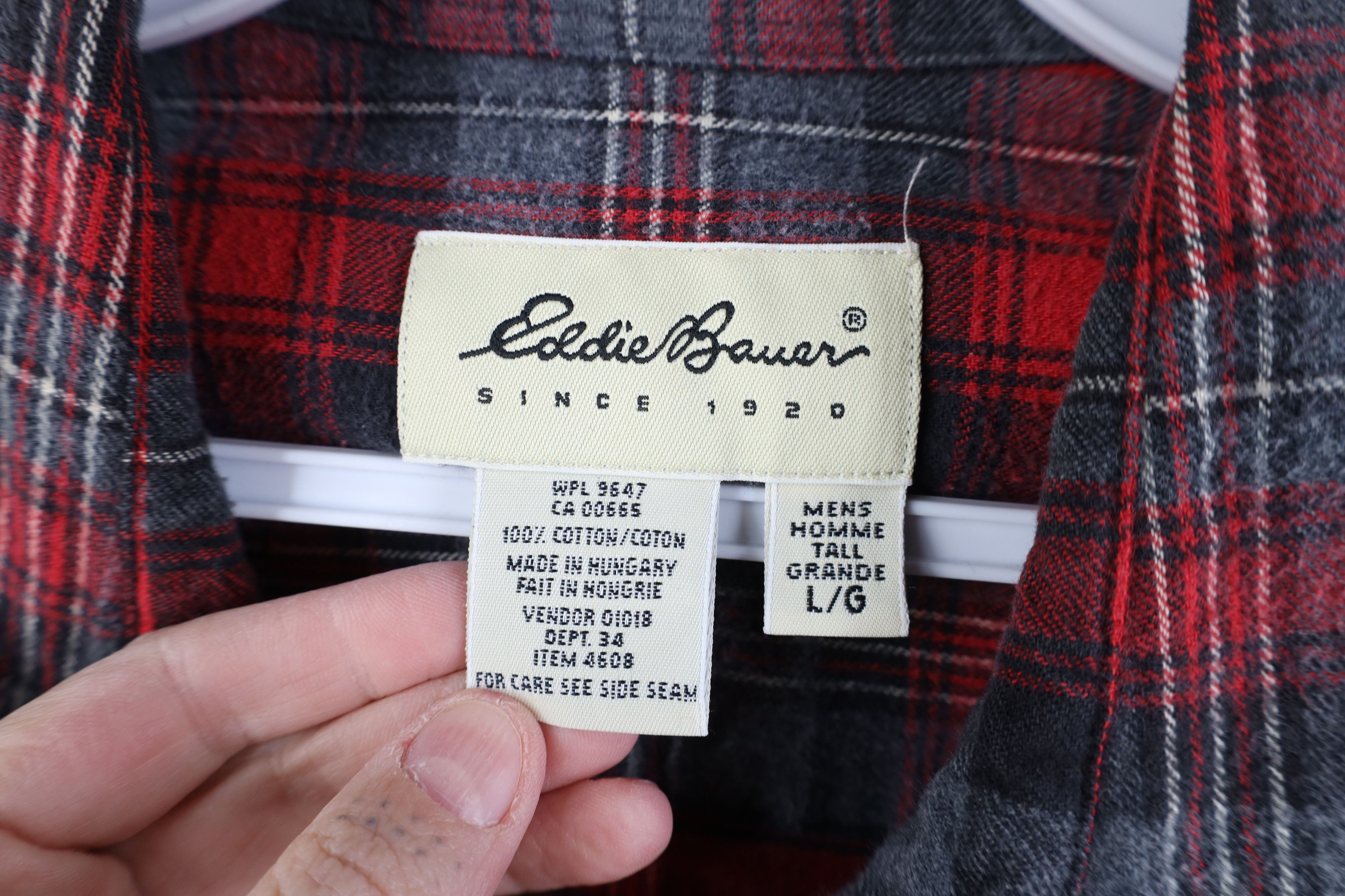 Eddie Bauer Vintage 90s Eddie Bauer Flannel Collared Button Shirt Plaid Size US L / EU 52-54 / 3 - 4 Thumbnail