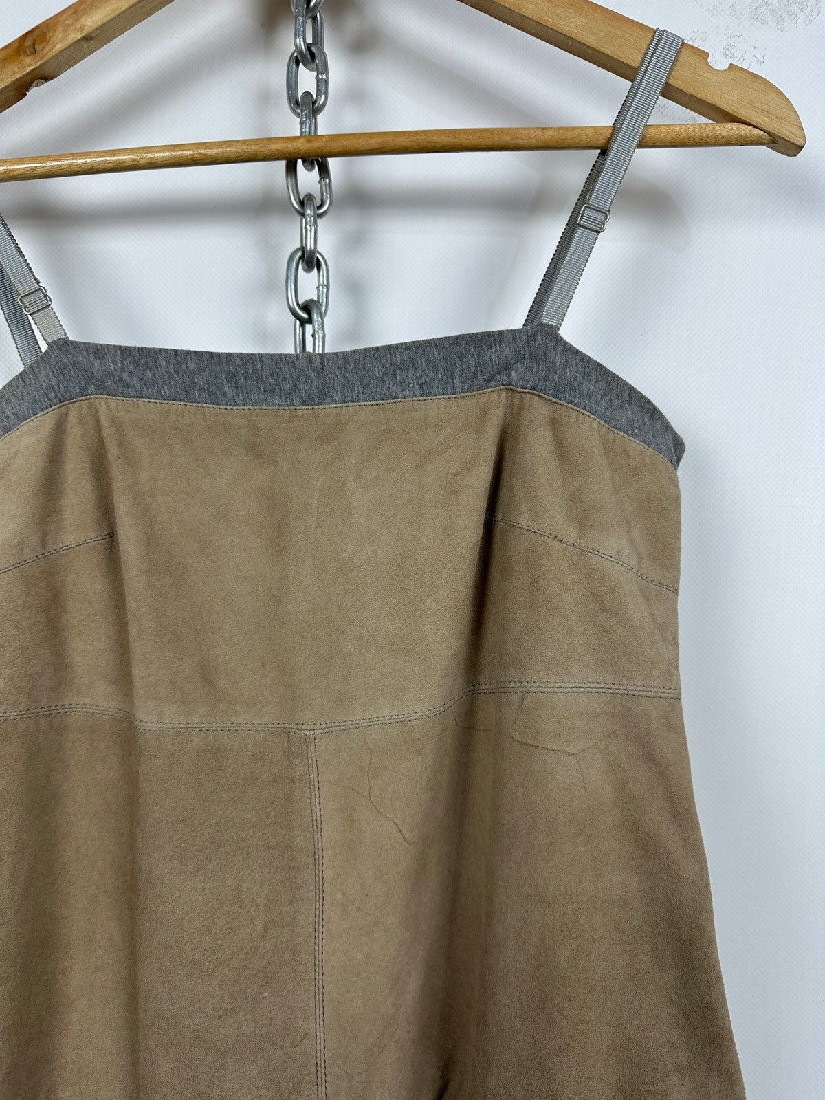 Brunello Cucinelli Vintage Brunello Cucinelli Suede Leather Strappy Midi Dress Size M / US 6-8 / IT 42-44 - 5 Thumbnail