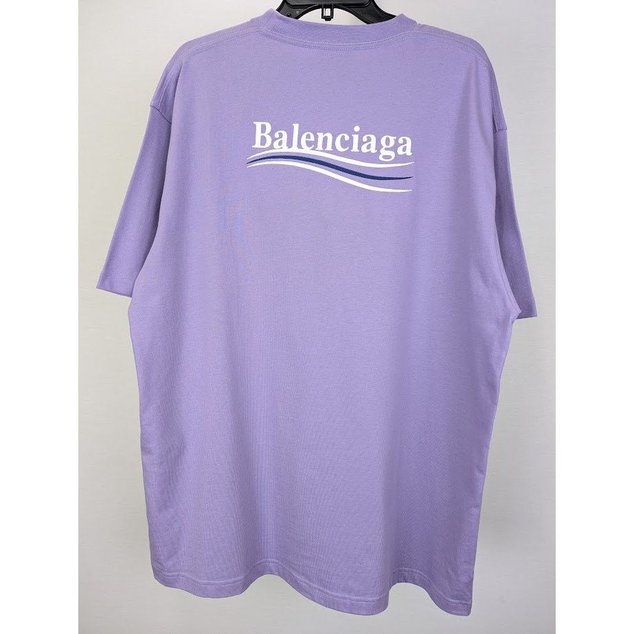 Balenciaga o1rshd1 Political Logo Large Fit T-Shirt in Light Purple Size US M / EU 48-50 / 2 - 9 Thumbnail