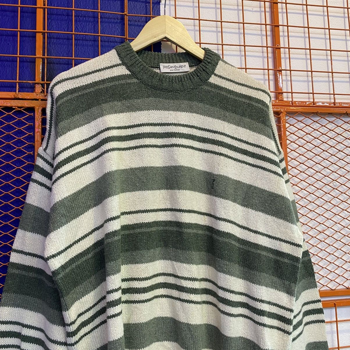 Yves Saint Laurent Vintage YvesSaintLaurent Sweater Knitwear Stripes Size US L / EU 52-54 / 3 - 7 Thumbnail