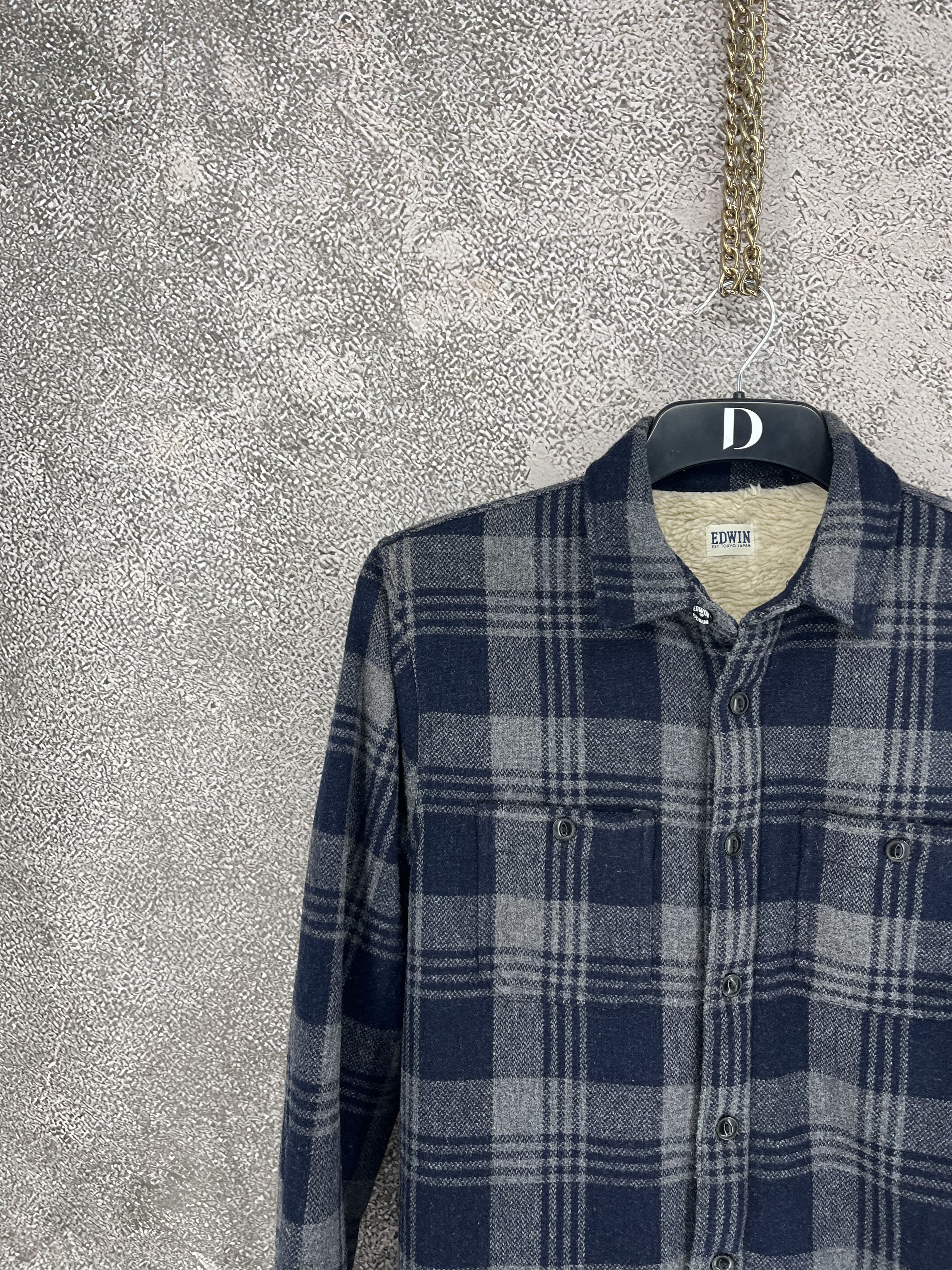 Edwin Edvin Sherpa-Lined Flannel Shirt Jacket Men’s Size-M Size US M / EU 48-50 / 2 - 4 Thumbnail