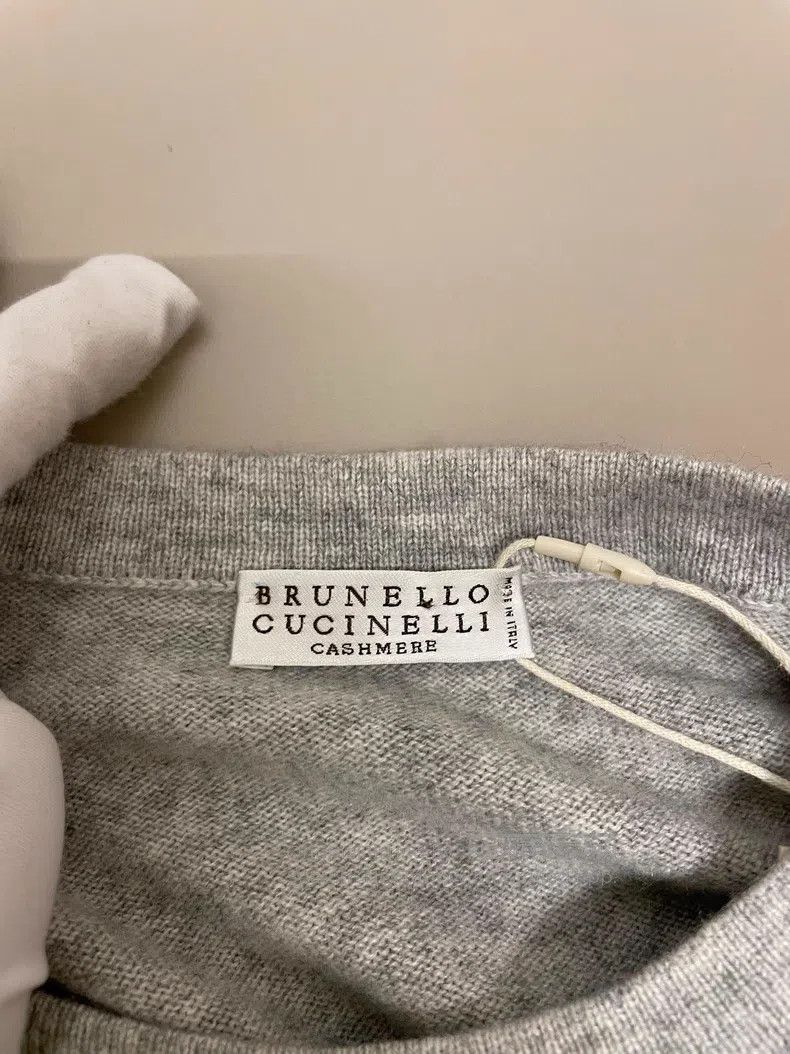 Brunello Cucinelli Brunello Cucinelli Grey White Beige Contrast Cashmere Shor Size S / US 4 / IT 40 - 3 Thumbnail
