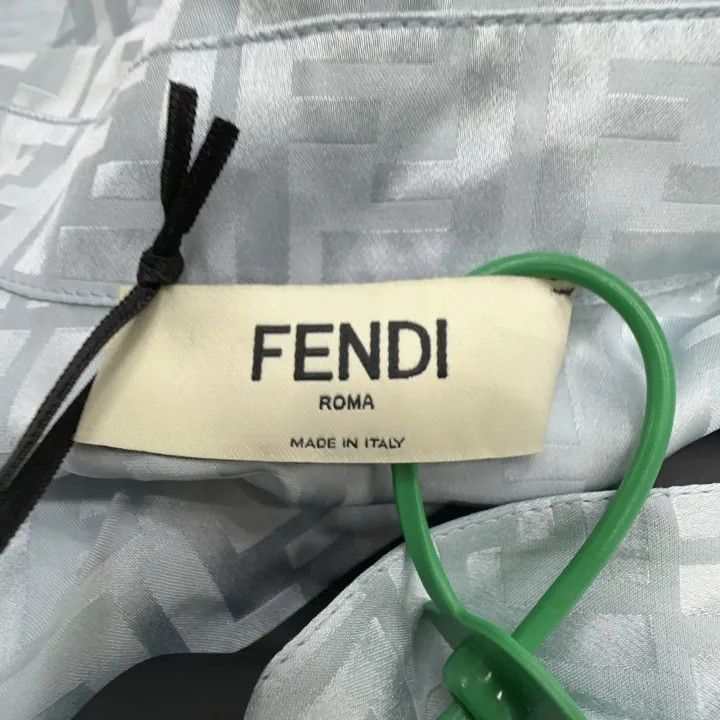 Fendi Fendi Blue FF Pattern Long Sleeve Shirt -2508 Size M / US 6-8 / IT 42-44 - 2 Thumbnail