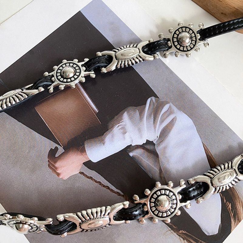 Designer Modern Vintage Belt Riveted Belts Menswear Accessories Size ONE SIZE - 3 Thumbnail