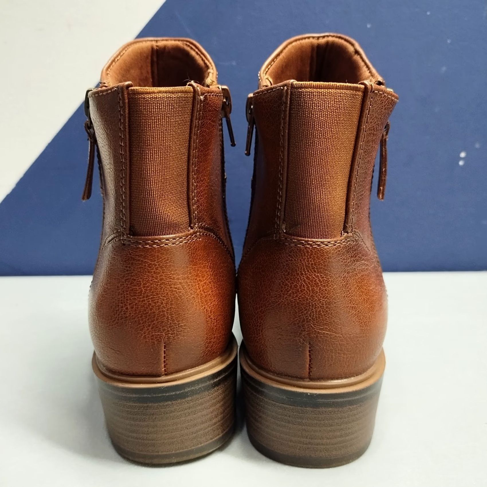 Vintage Baretraps Alona Ankle Boots Womens Size 7M Brown Synthetic Almond Toe Side Zip - Pre-owned, Bootie, Shoes, Easy Slip-On, Casual, Outdoor, 7M Womens Size US 7 / IT 37 - 5 Thumbnail