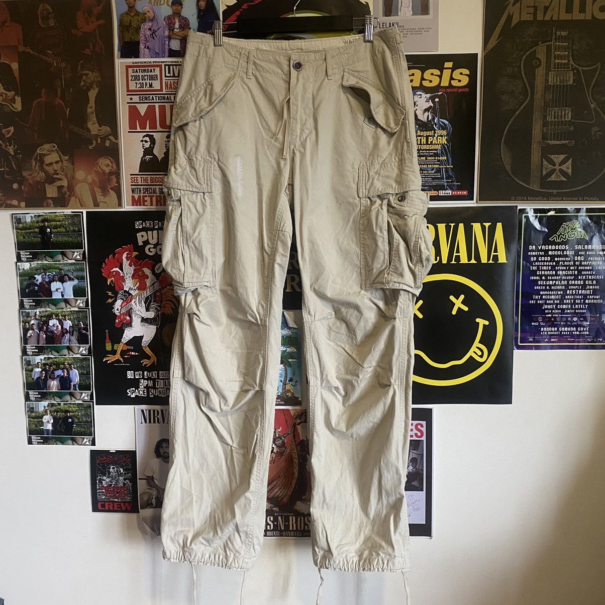 image of Vintage Polo Ralph Laurent Bondage Cargo Pants in Cream/Cream, Men's (Size 36)