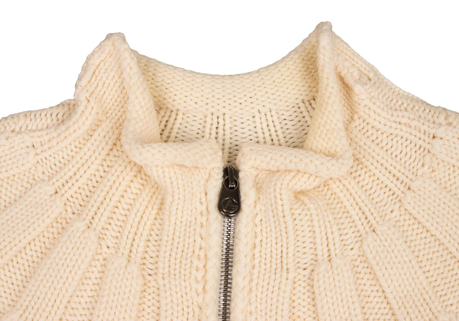 Armani Collezioni Wool Knit Zip Jacket in Beige Size 48 Size US XXS / EU 40 - 4 Thumbnail