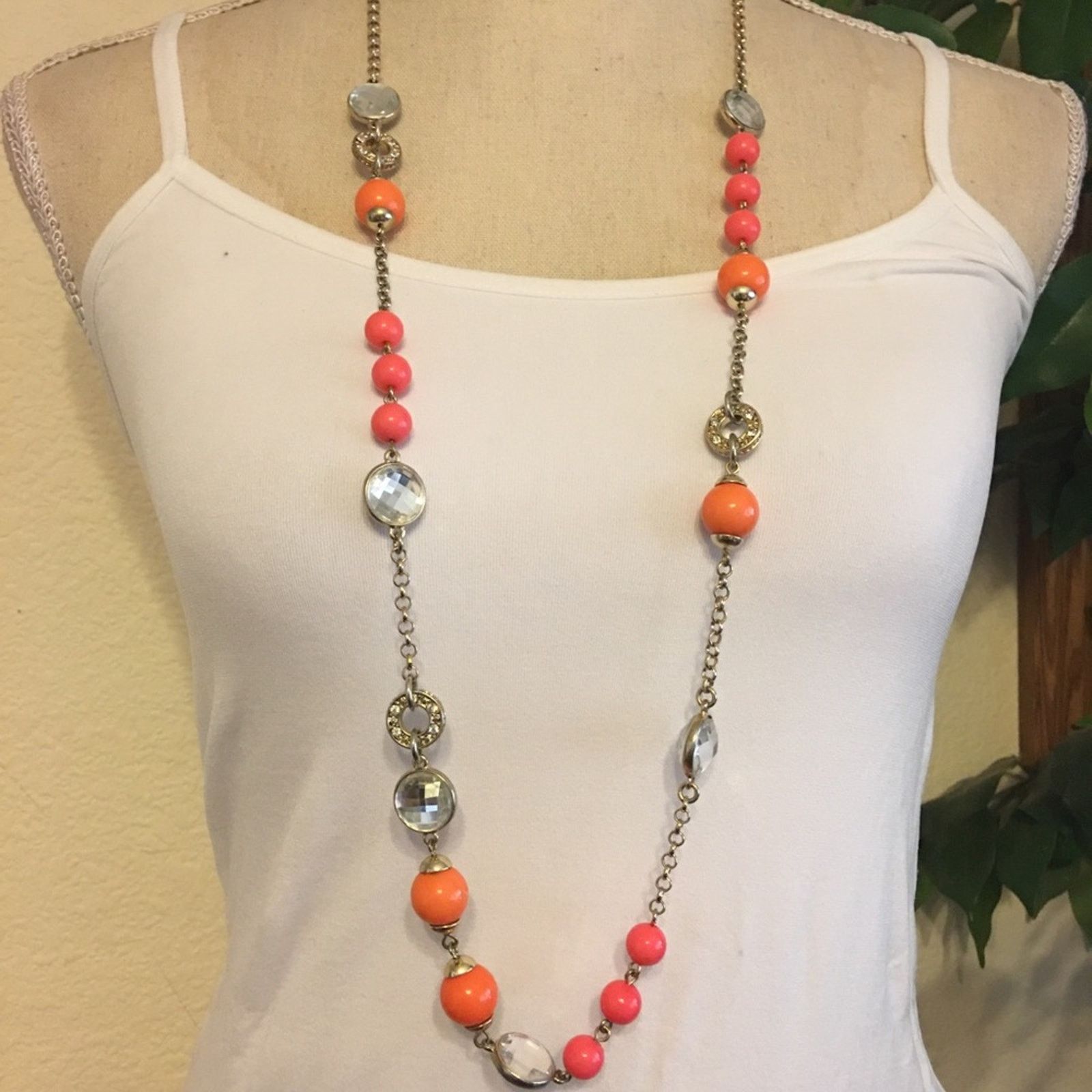 Banana Republic Banana Republic glass stone beaded chain necklace Size ONE SIZE - 1 Thumbnail