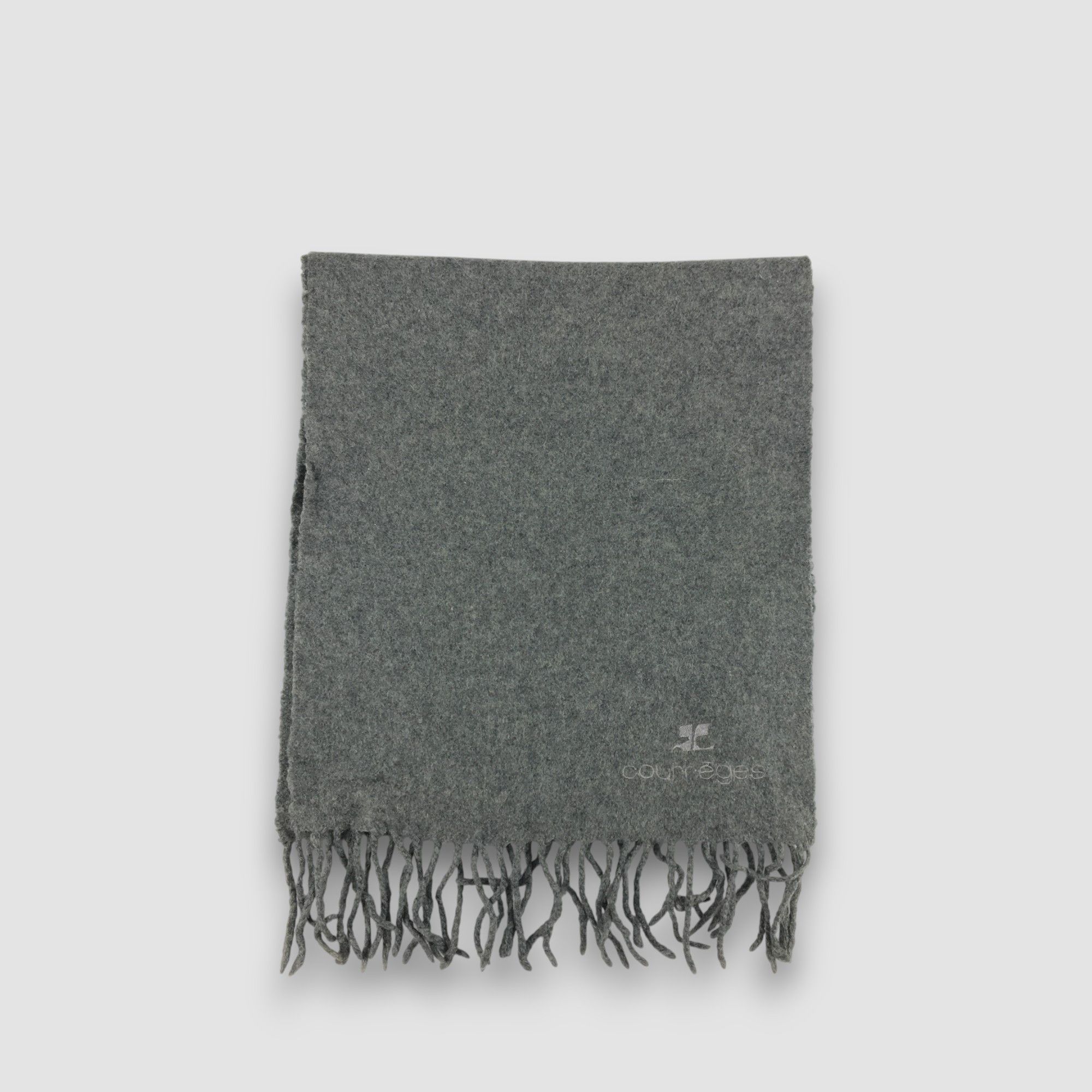 Courreges Vintage Y2K Courreges Scarf Muffler Fringe Wool Scarves Size ONE SIZE - 2 Thumbnail