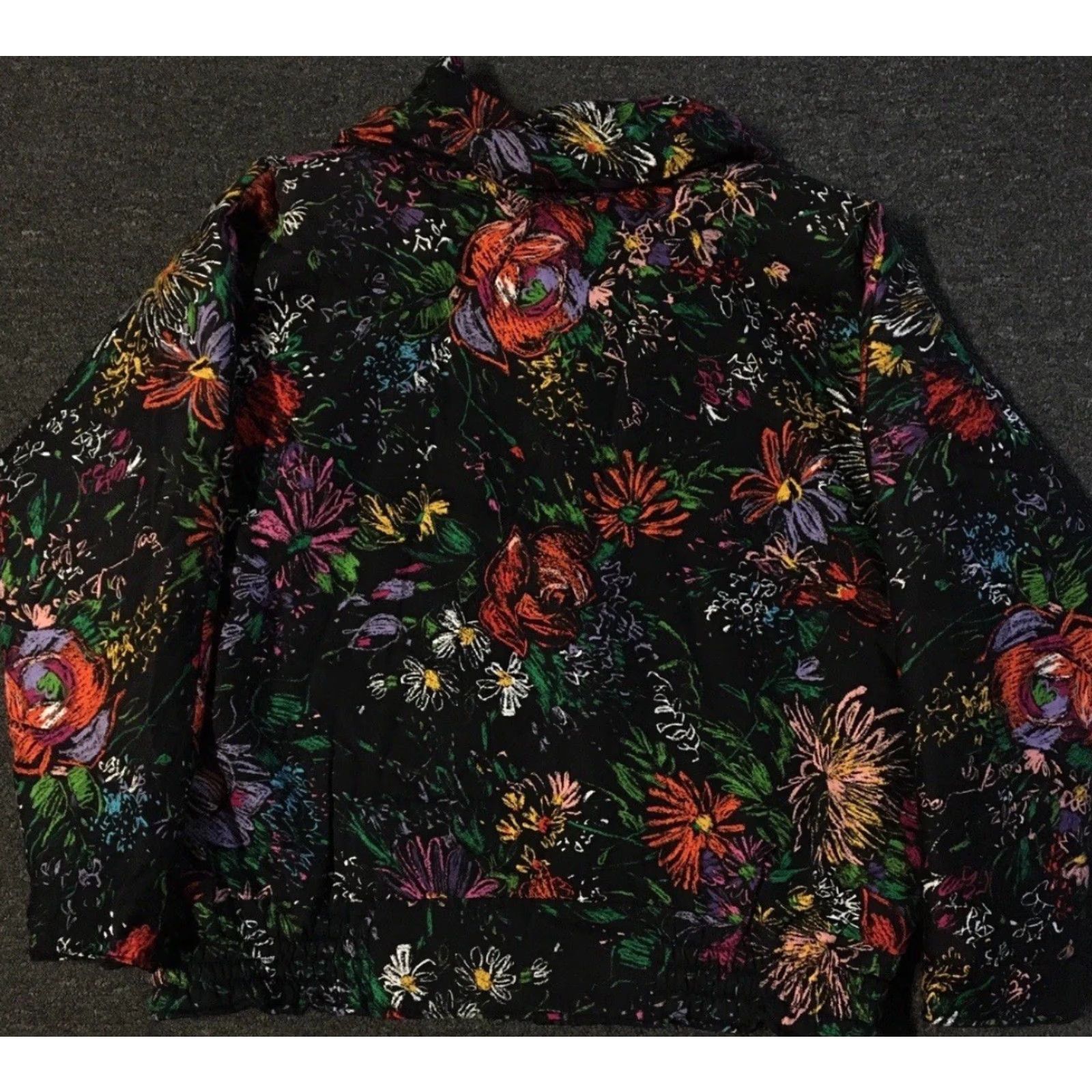 Vintage VINTAGE Vtg 80s Flower Abstract Art AOP Jacket L Boxy Vaporwave Surf Picasso Grunge 90s Size L / US 10 / IT 46 - 2 Thumbnail