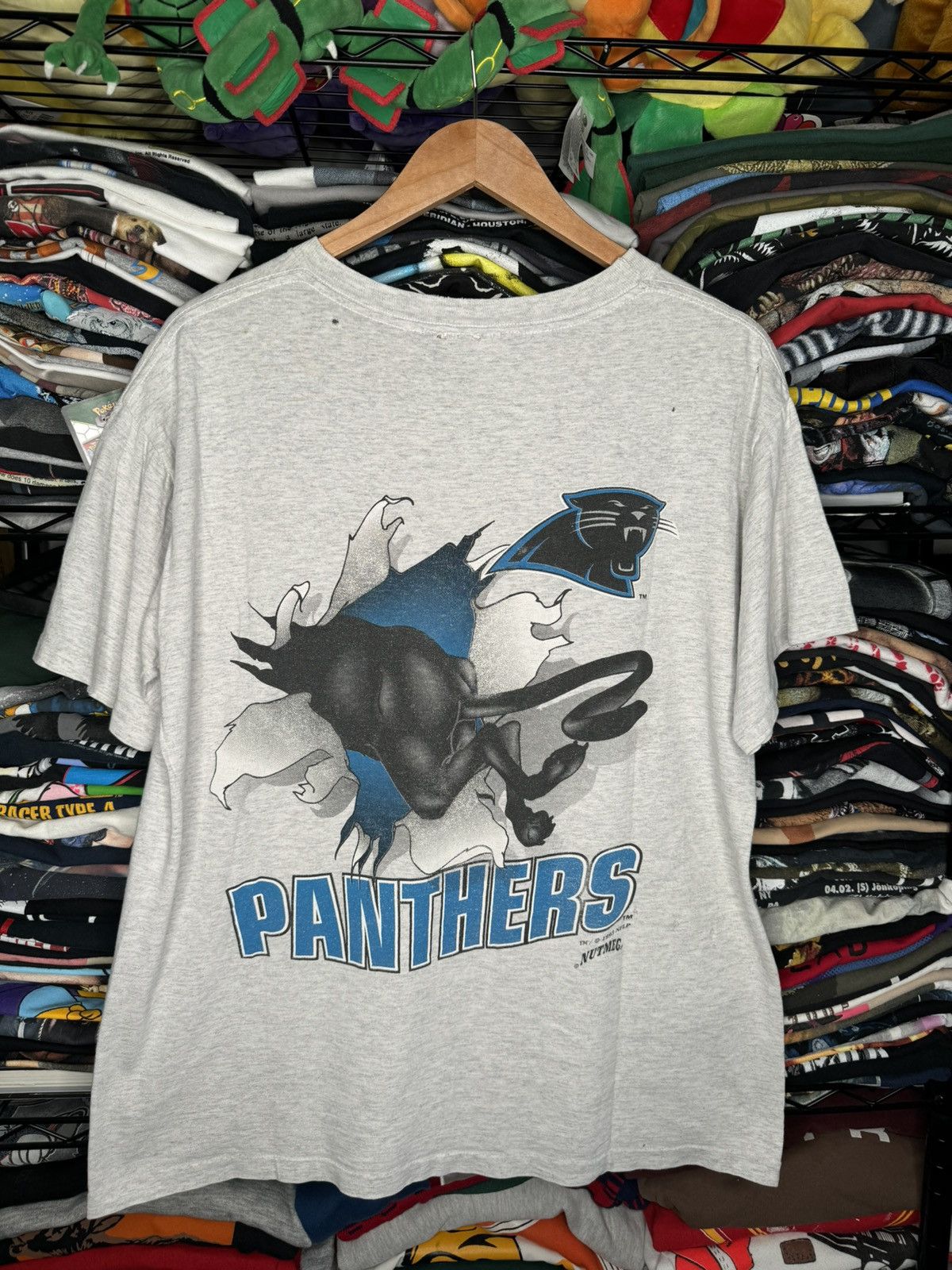 NFL × Nutmeg × Vintage Vintage 1993 Carolina Panthers Nutmeg Mills Breakthrough Tee Size US L / EU 52-54 / 3 - 6 Thumbnail