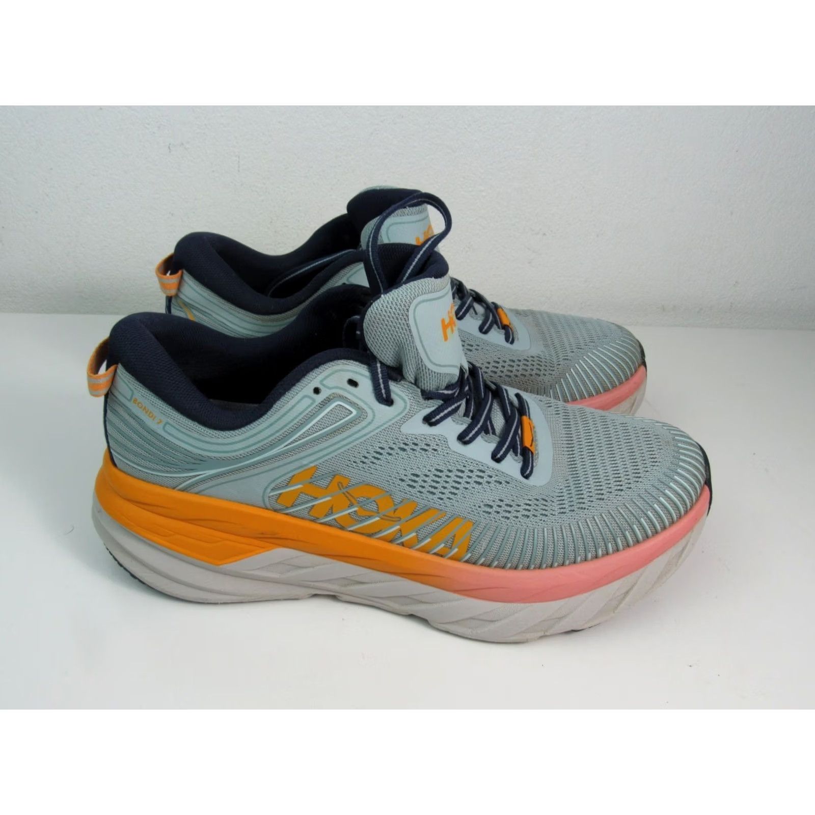 Vintage Hoka One One Womens BONDI 7 Running Sneakers Orange Gray Size 9 Athletic Size US 9 / IT 39 - 5 Thumbnail