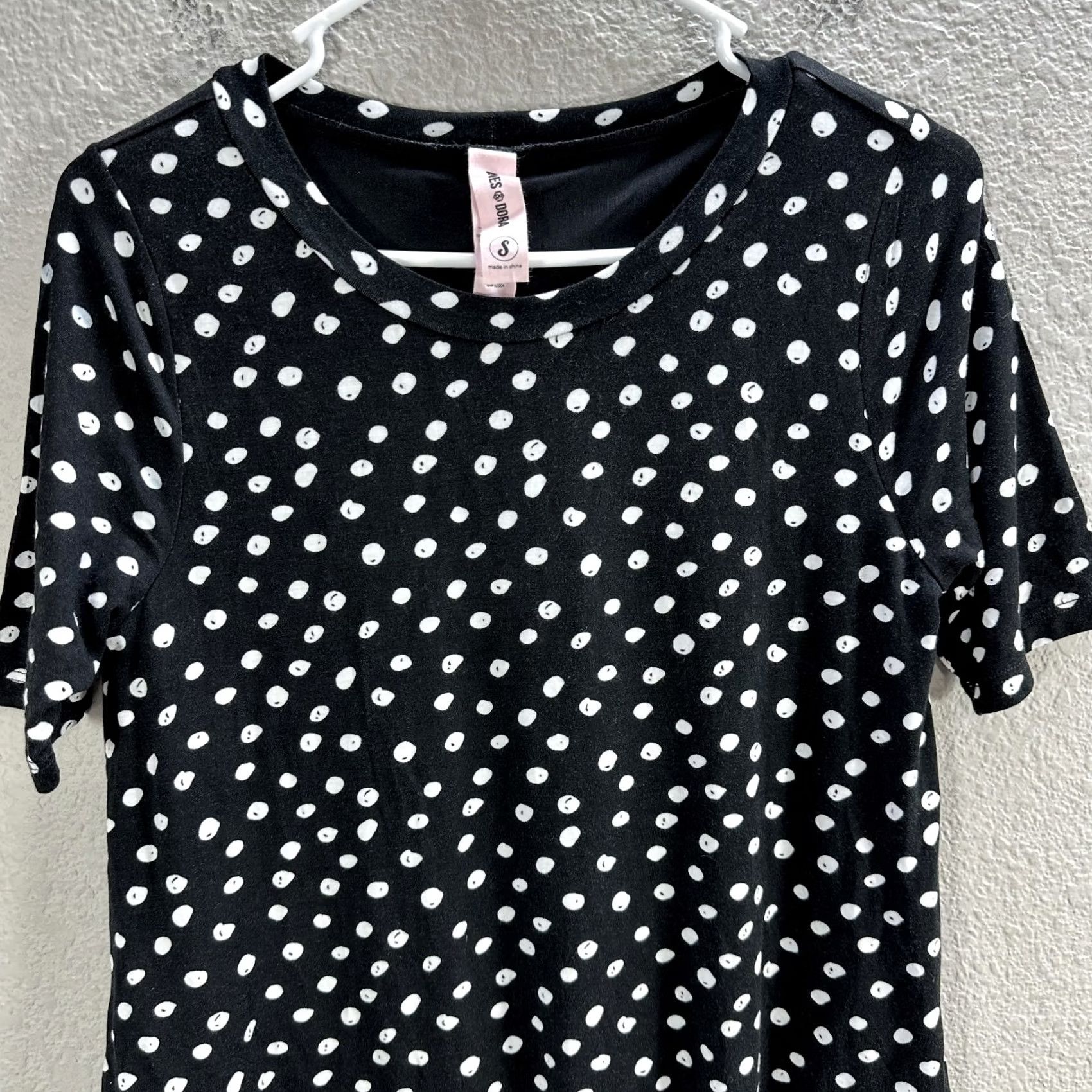 Vintage Agnes & Dora Women's Dress Polka Dot Short Sleeve Layered Mini Sz S Black White Dress Size 28" / US 6 / IT 42 - 4 Thumbnail