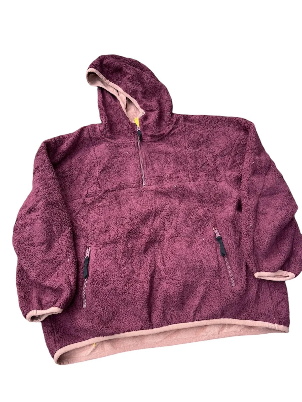 GU Maroon Deep Pile Jackets Winter Outdoor Wear
