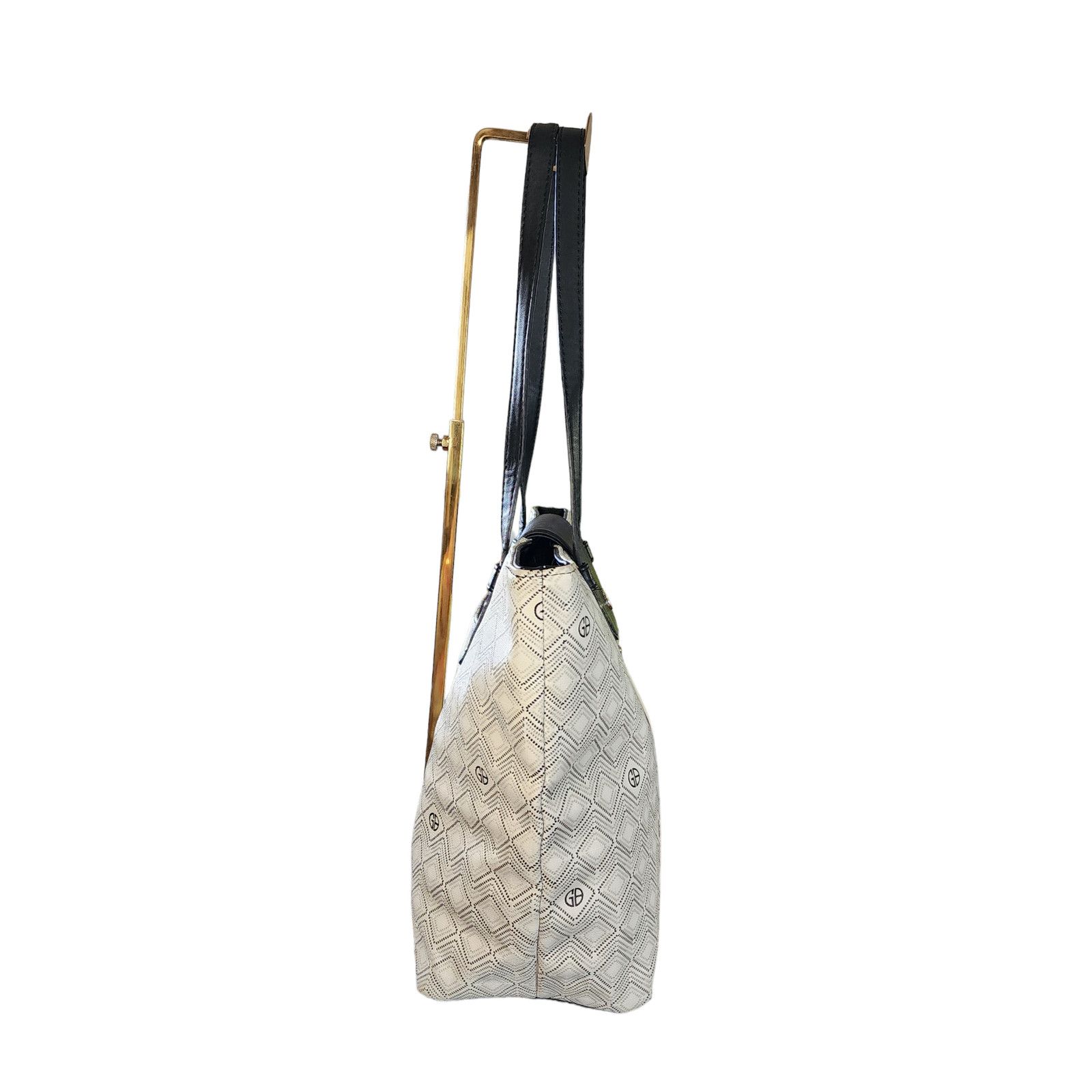 Giani Bernini Giani Bernini Women's Tote White Black Grey Diamond Print Size ONE SIZE - 7 Thumbnail