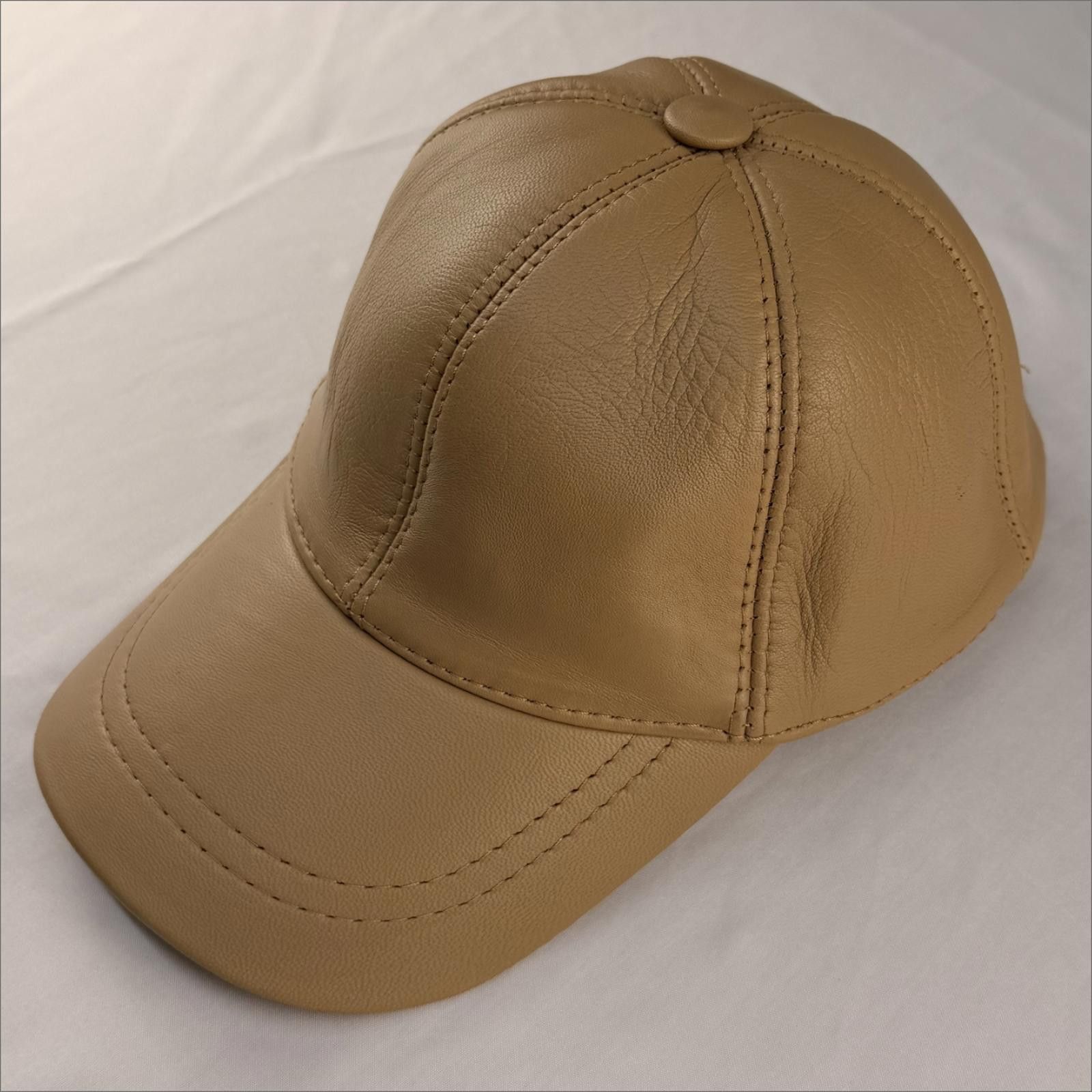 Other Luxury Genuine Leather Baseball Cap - Beige / Tan - NWOT Size ONE SIZE - 3 Thumbnail
