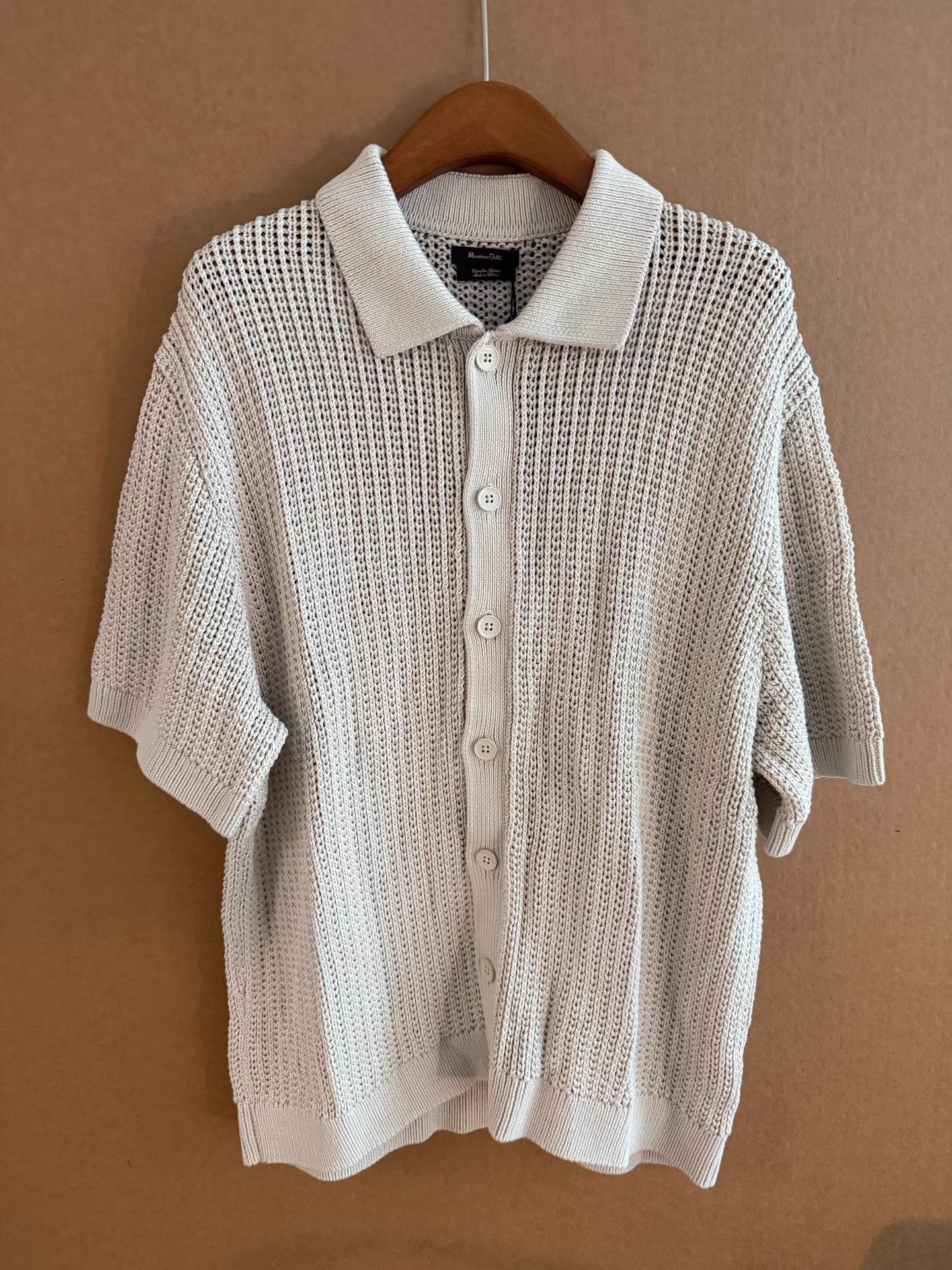 Massimo Dutti Massimo Dutti Beige Knit Cardigan Q16 Size US L / EU 52-54 / 3 - 1 Thumbnail