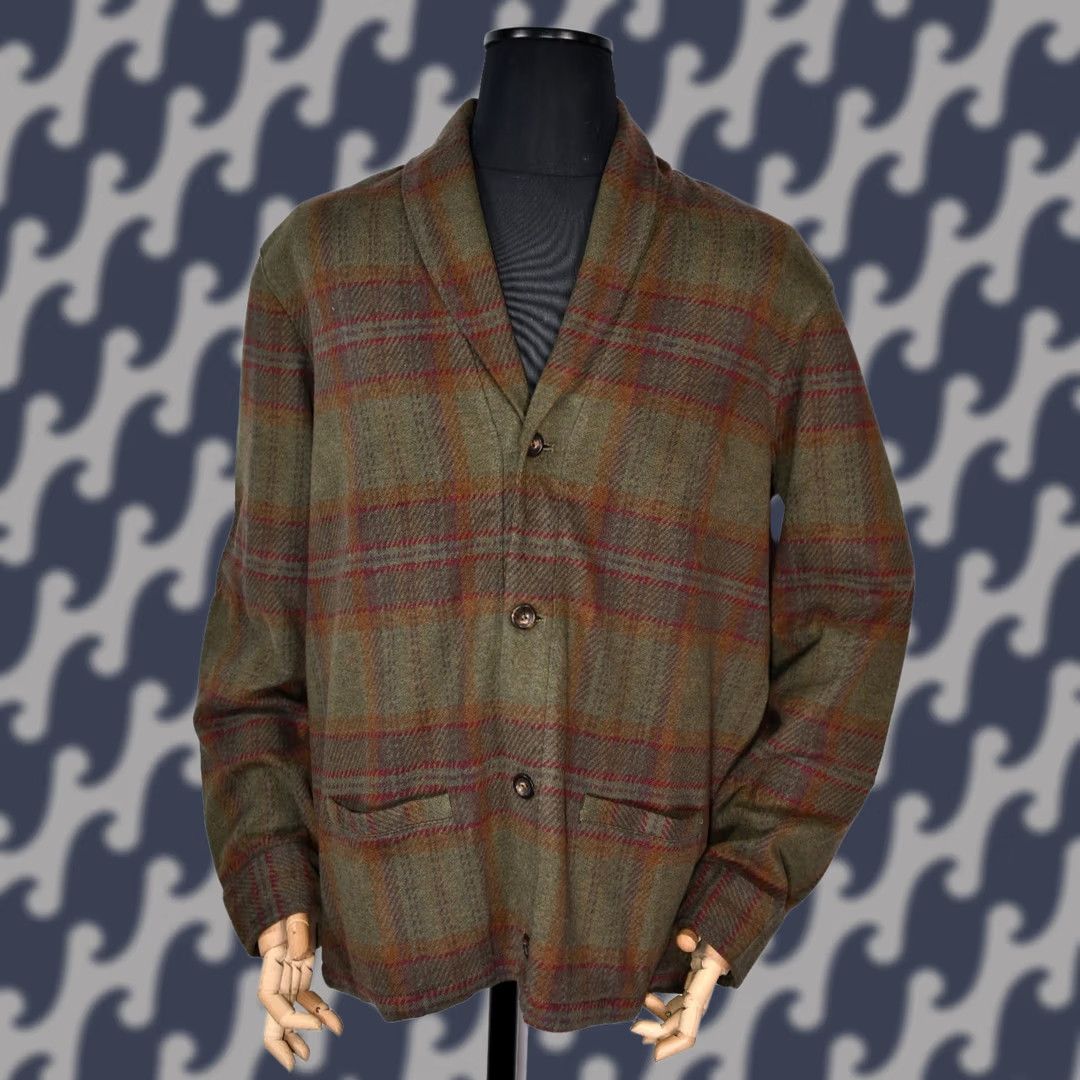 Polo Ralph Lauren Polo Ralph Lauren Cardigan Mens XL Green Shawl Cotton Tartan Leather Patch Men size Size US XL / EU 56 / 4 - 1 Thumbnail