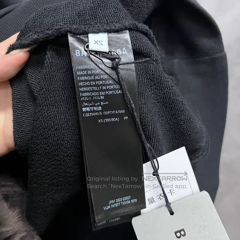 Balenciaga Balenciaga Black Solid Color Brand Logo Printed Hooded Lon Size US XS / EU 42 / 0 - 2 Thumbnail
