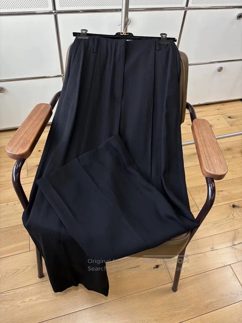 Acne Studios Acne Studios Black Loose Wool Wide Leg Pants Size 34" / US 12 / IT 48 - 4 Thumbnail