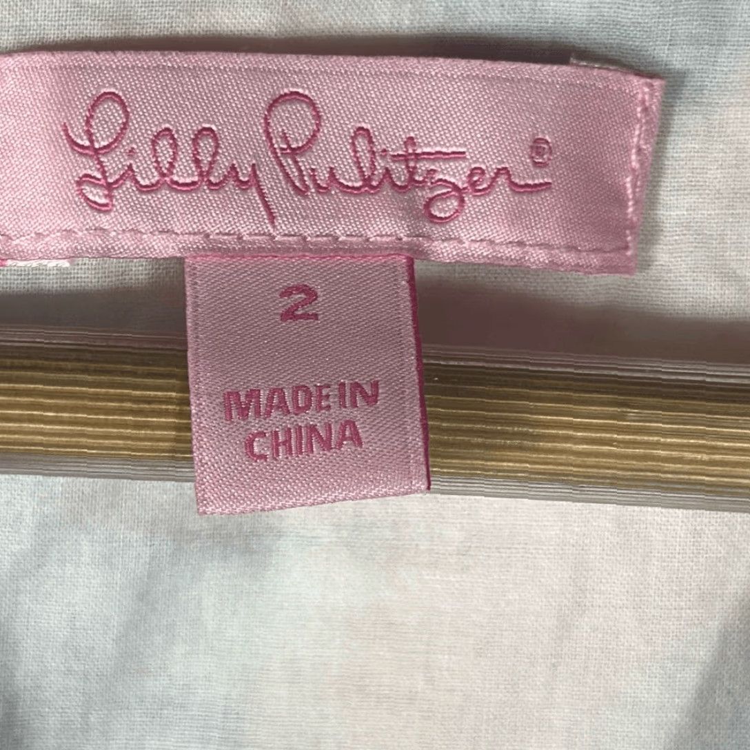 Lilly Pulitzer VINTAGE Lilly Pulitzer Cabrey Shift Dress MULTI PINA COLADA CLUB Pink Navy Size 4 Womens Midi Shift Dress 32" Length Size S / US 4 / IT 40 - 4 Thumbnail