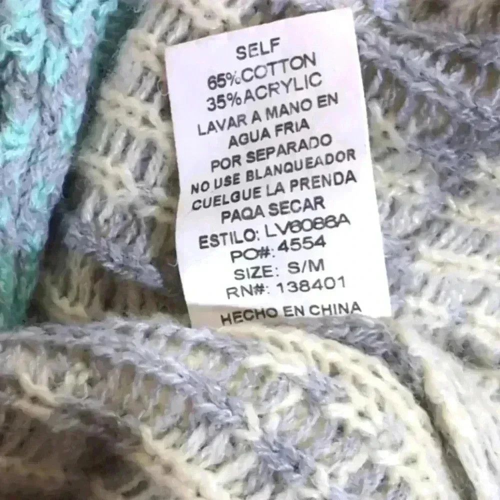Designer Limelush Cool Sweater Pink Gray Blue White sz S/M Open Fron Size M / US 6-8 / IT 42-44 - 6 Thumbnail