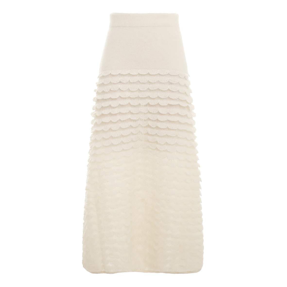 Zimmermann oc11z0425 Luminosity Scallop Skirt in Ivory Size 27" / US 4 / IT 40 - 1 Thumbnail