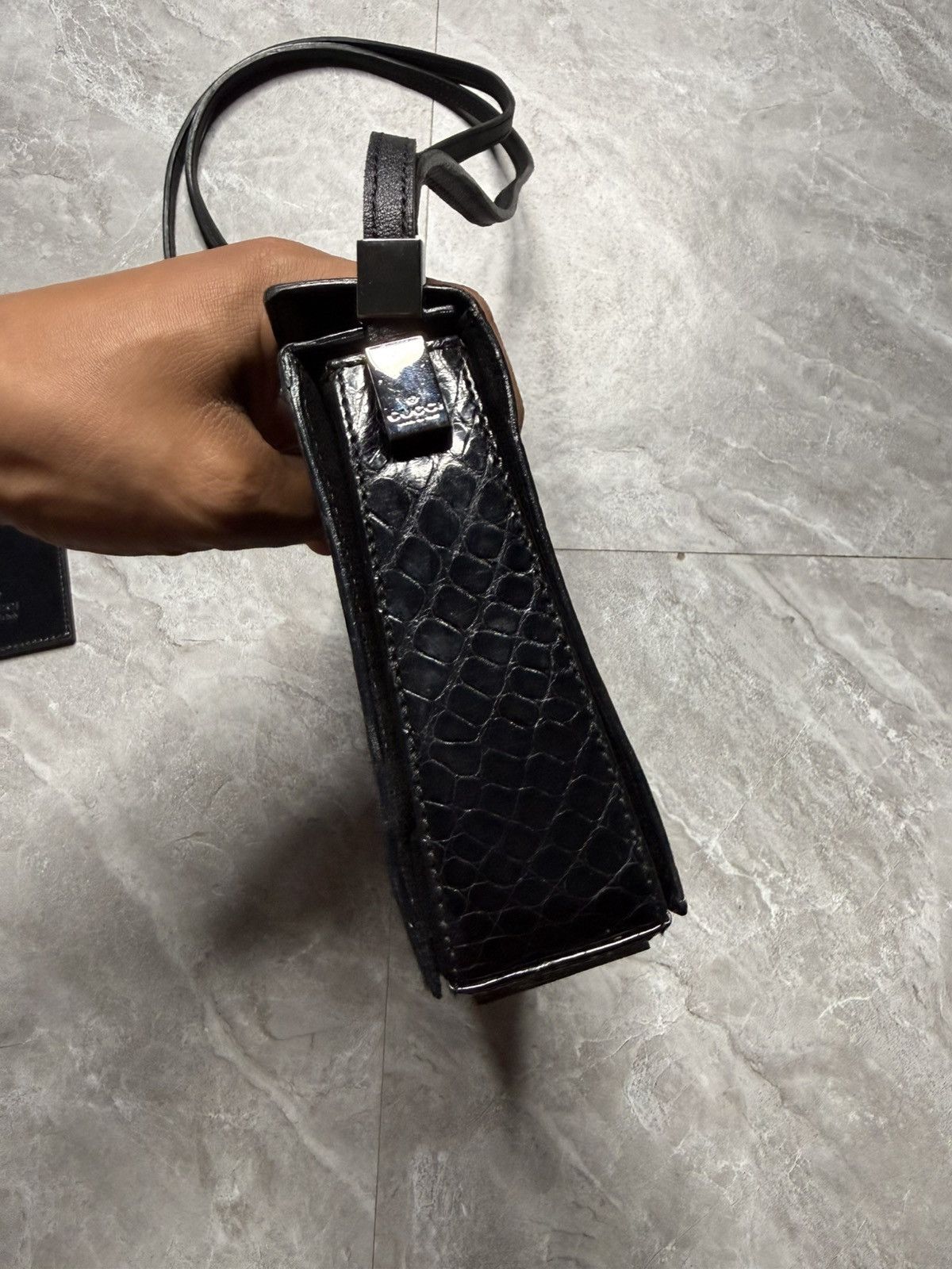 Gucci Gucci By Tomford 2 Way Croc Embossed Leather Bag Size ONE SIZE - 8 Thumbnail
