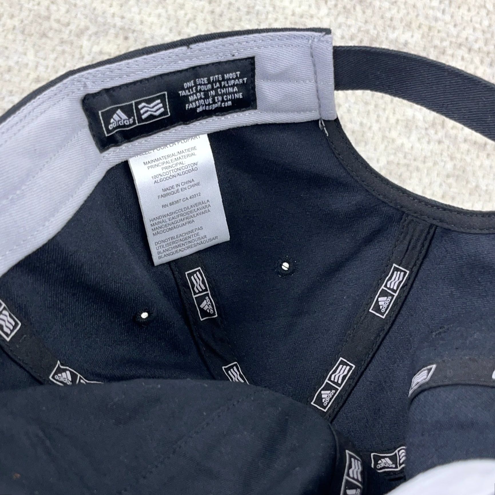Adidas Adidas Hat Cap Strap Back Black Gray Spell Out Dad Clima Llite Dad Basic Mens Size ONE SIZE - 3 Thumbnail