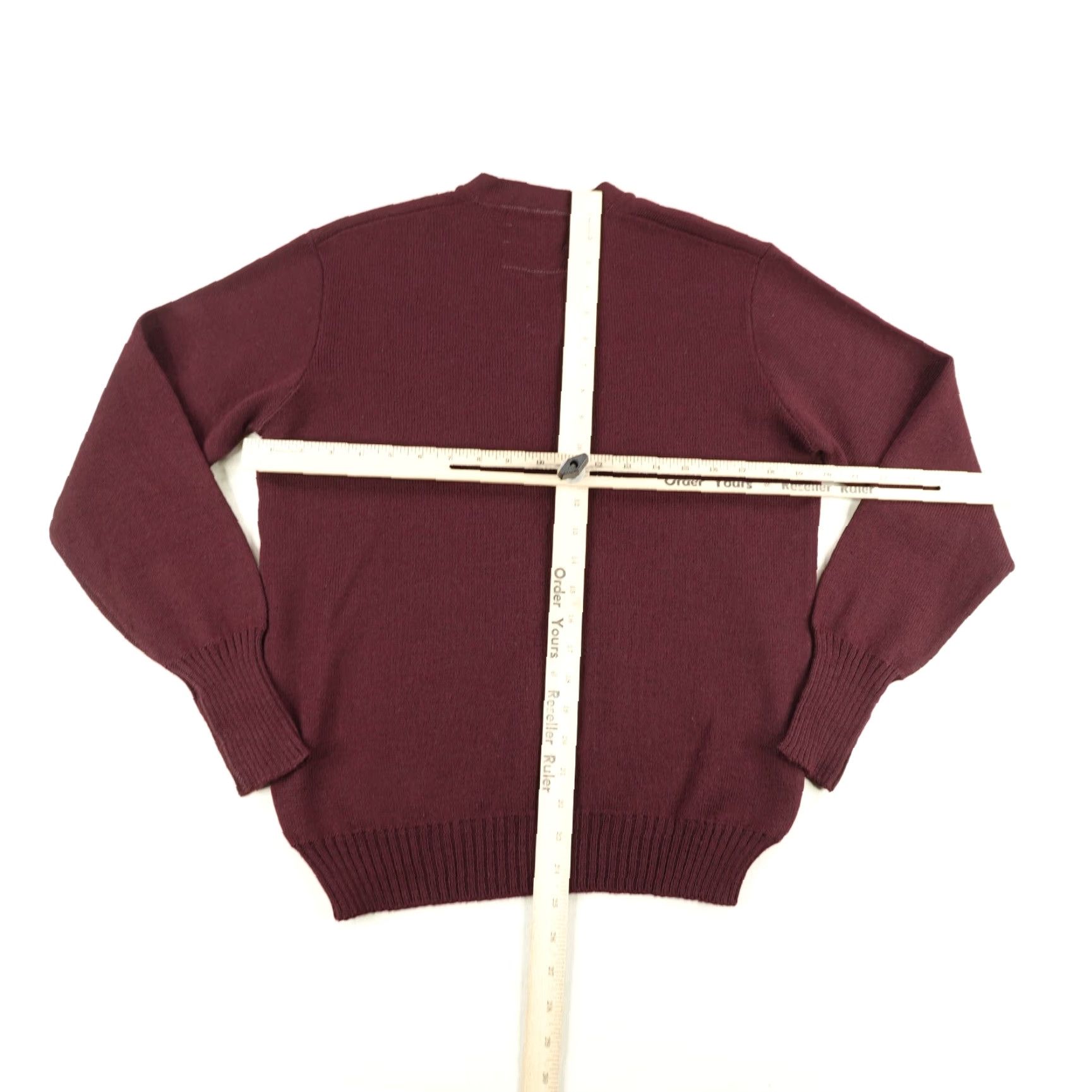 Vintage VINTAGE Grewe Sweater Mens Medium Burgundy Red Cable-Knit V-Neck Long Sleeve 70s Outdoor Size US M / EU 48-50 / 2 - 4 Thumbnail