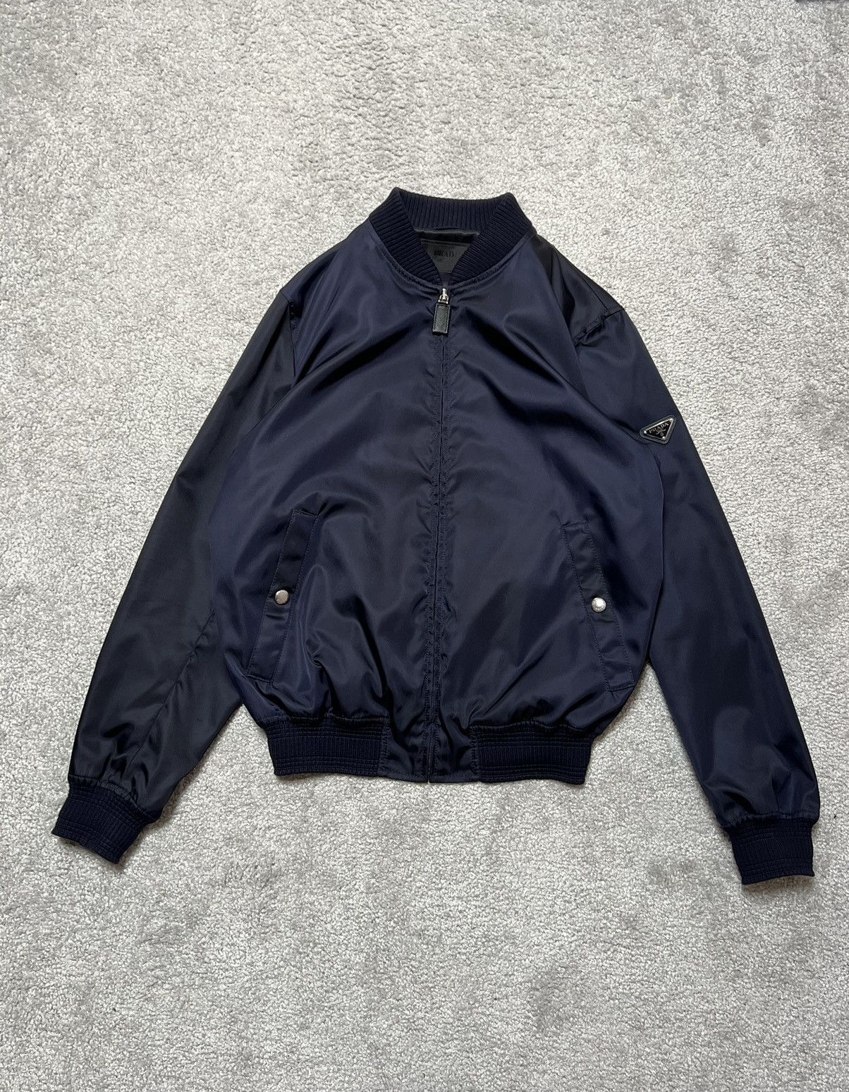Prada Prada Triangle Logo Blue Nylon Bomber Size M Size US M / EU 48-50 / 2 - 5 Thumbnail