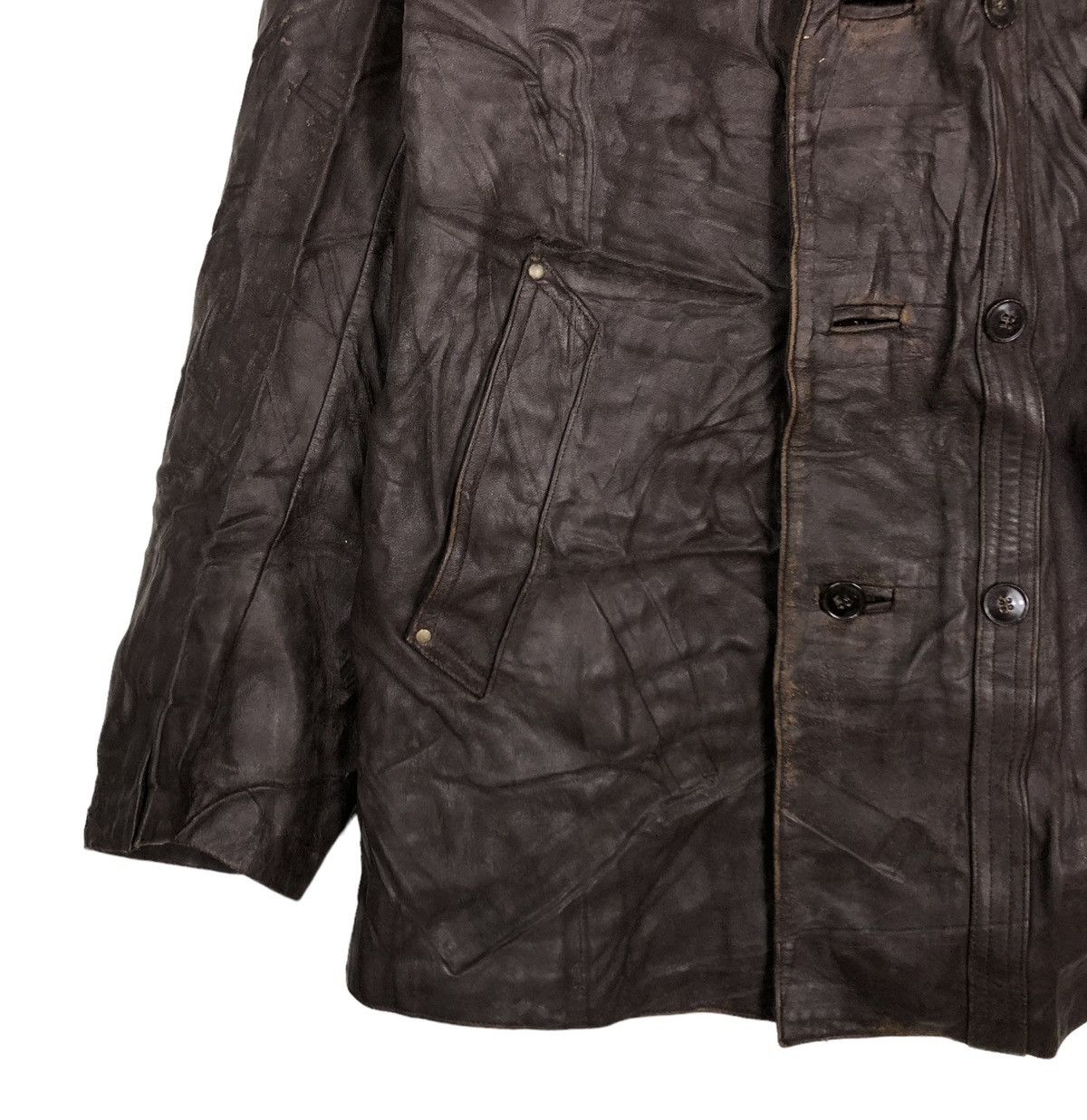 Vintage 🔥VINTAGE BIKER AERO LEATHER JACKET CARGO POCKET JAPAN Size US M / EU 48-50 / 2 - 4 Thumbnail